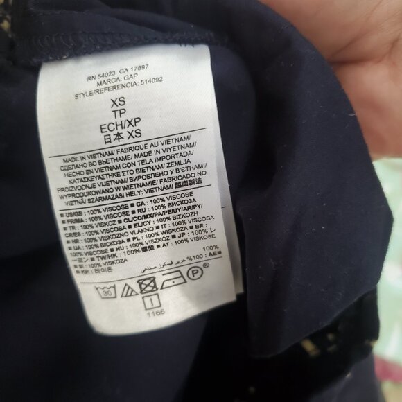 Gap Women's Pull On Pants XS Navy Blue Printed Business Casual Preppy - Picture 10 of 10